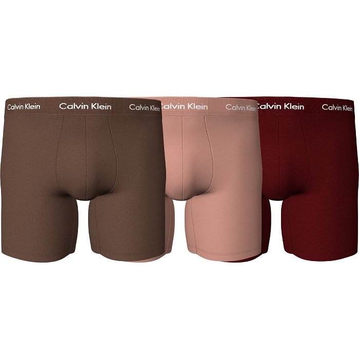 Calvin Klein 3 Pack Boxer Briefs Camel/Gent/Red, £34.00