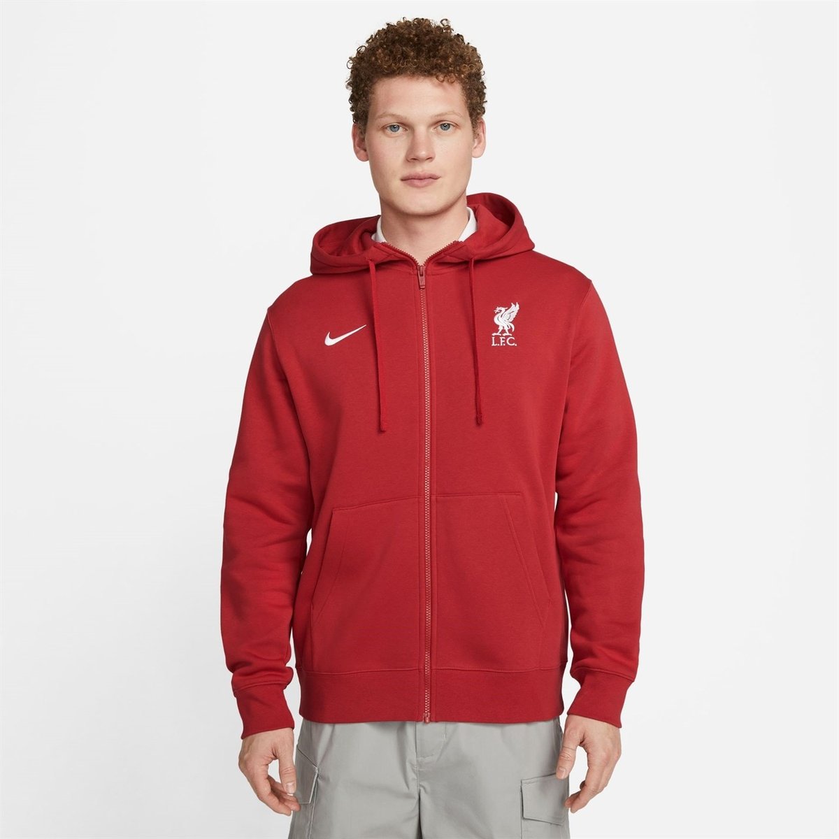 Nike zip store hoodie red