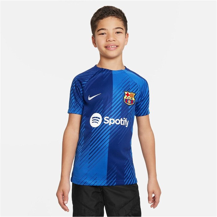 Barcelona Academy Pro Home Away Big Kids Nike Dri FIT Pre Match Soccer Top
