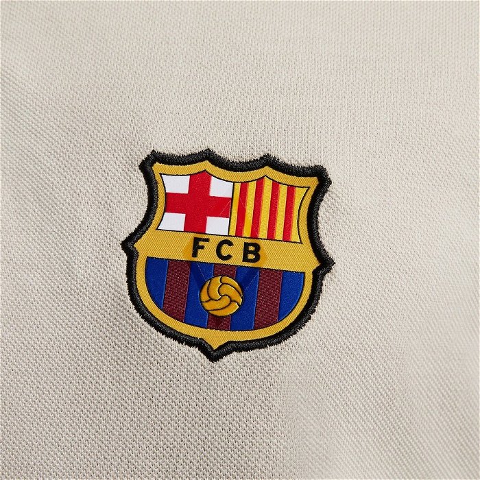 Nike Barcelona Polo Shirt 2023 2024 Adults Beige/White, £40.00
