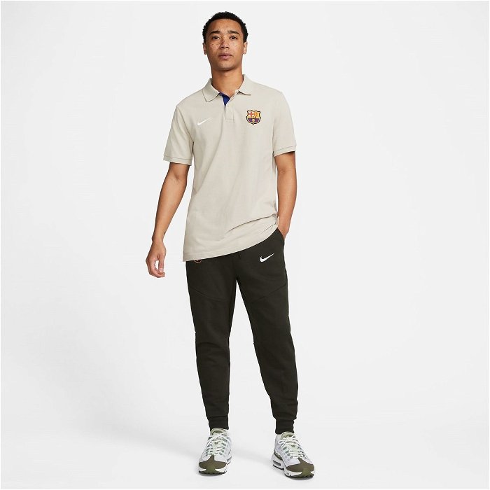 Nike Barcelona Polo Shirt 2023 2024 Adults Beige/White, £40.00