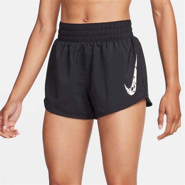 One Swoosh Womens Dri FIT Running Mid Rise Brief Lined Shorts