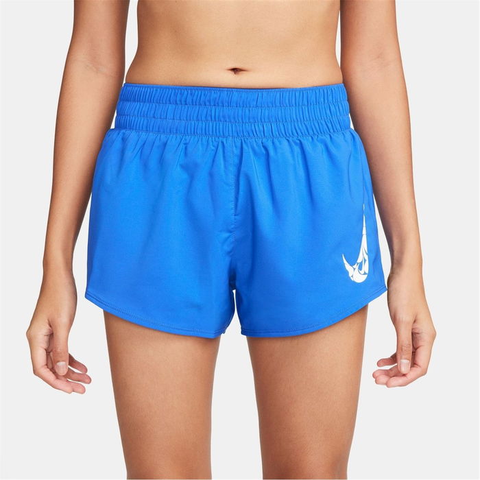 One Swoosh Womens Dri FIT Running Mid Rise Brief Lined Shorts