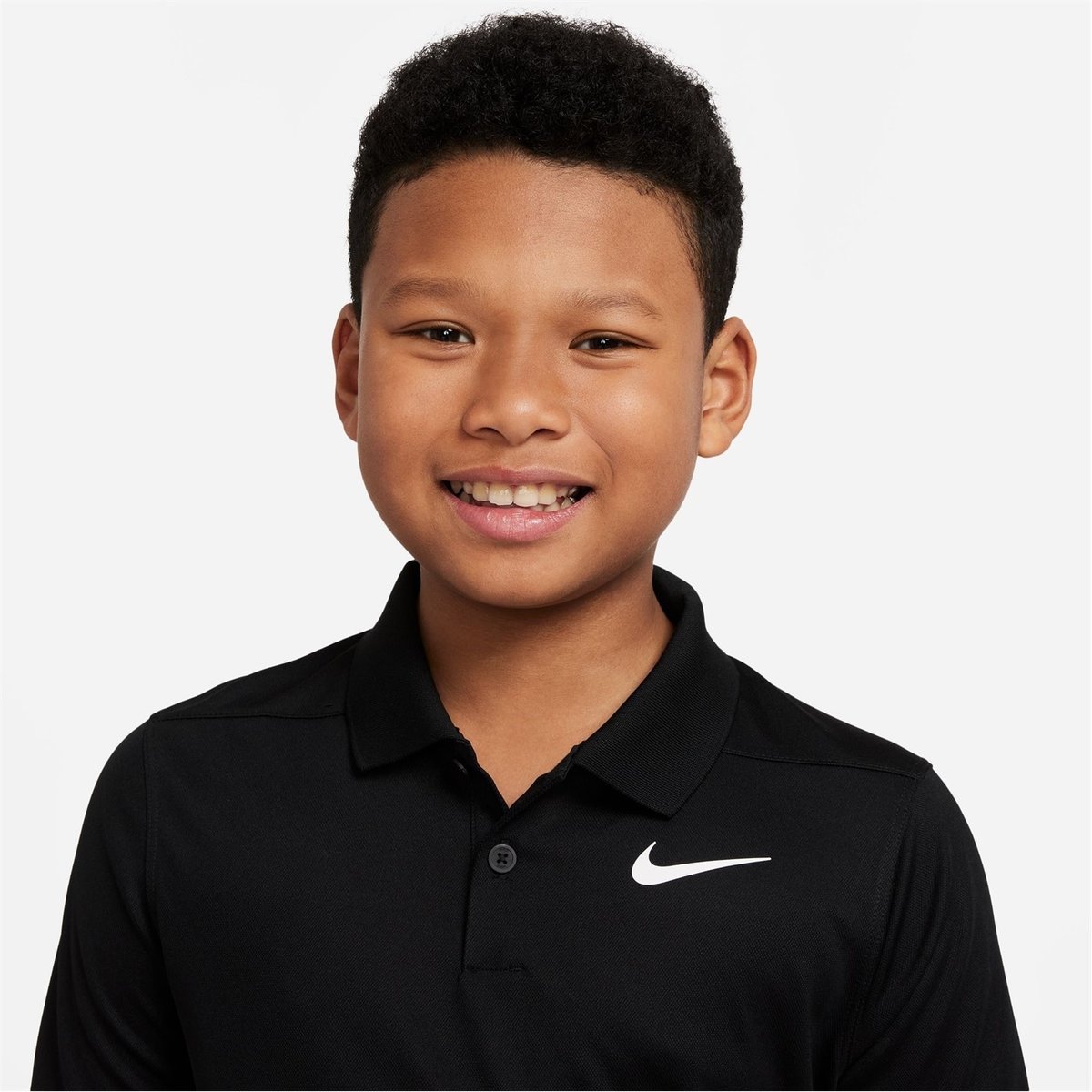 Nike Dri FIT Victory Big Kids Boys Golf Polo Shirt Black White 28.00