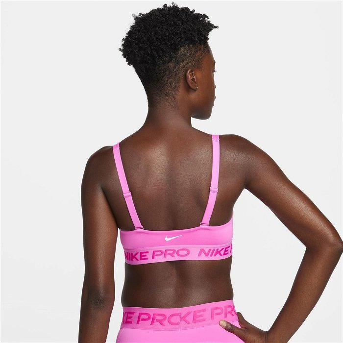 Nike Pro Indy Plunge Womens Medium Support Padded Sports Bra Playful Pink,  £36.00