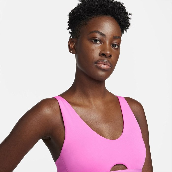 Nike Pro Indy Plunge Womens Medium Support Padded Sports Bra Playful Pink,  £45.00
