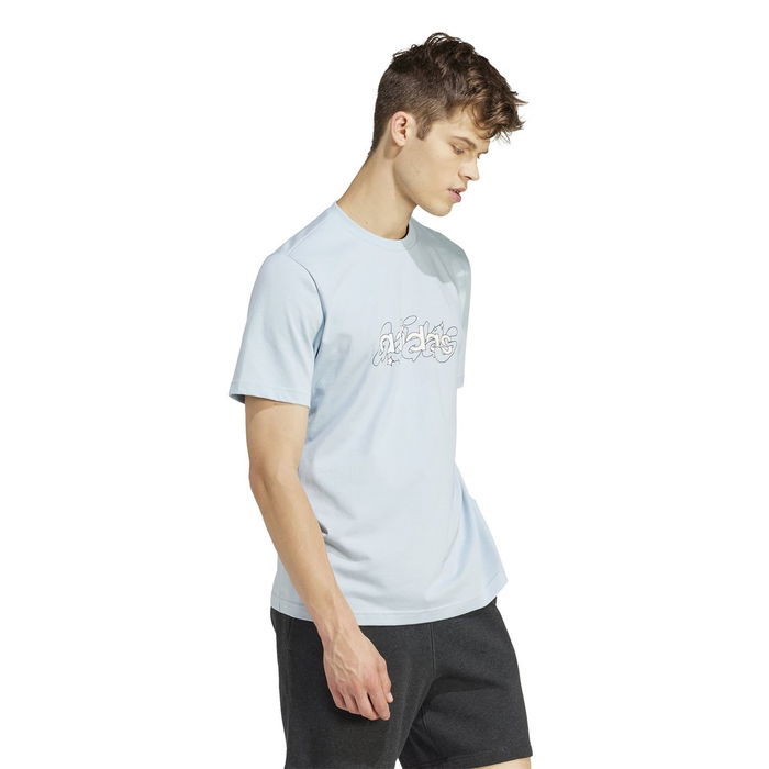 Essentials Single Jersey Linear Embroidered Logo T Shirt Mens