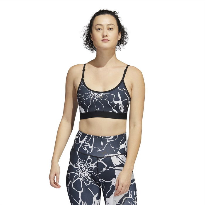 Light Support Flower Print Bra Womens Low Impact Sports Bra Womens