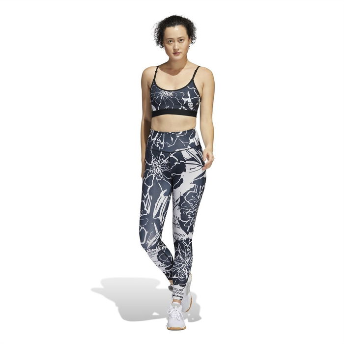 Light Support Flower Print Bra Womens Low Impact Sports Bra Womens