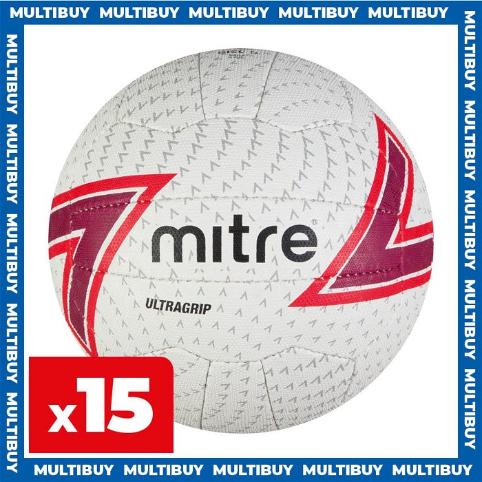 15x Mitre Ultragrip Netball Size 4