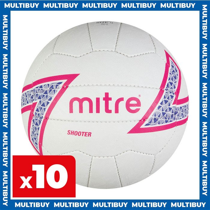 10x Mitre Shooter Netball Size 5