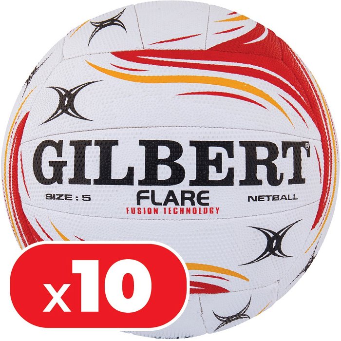 10x Gilbert Flare Netball Size 4