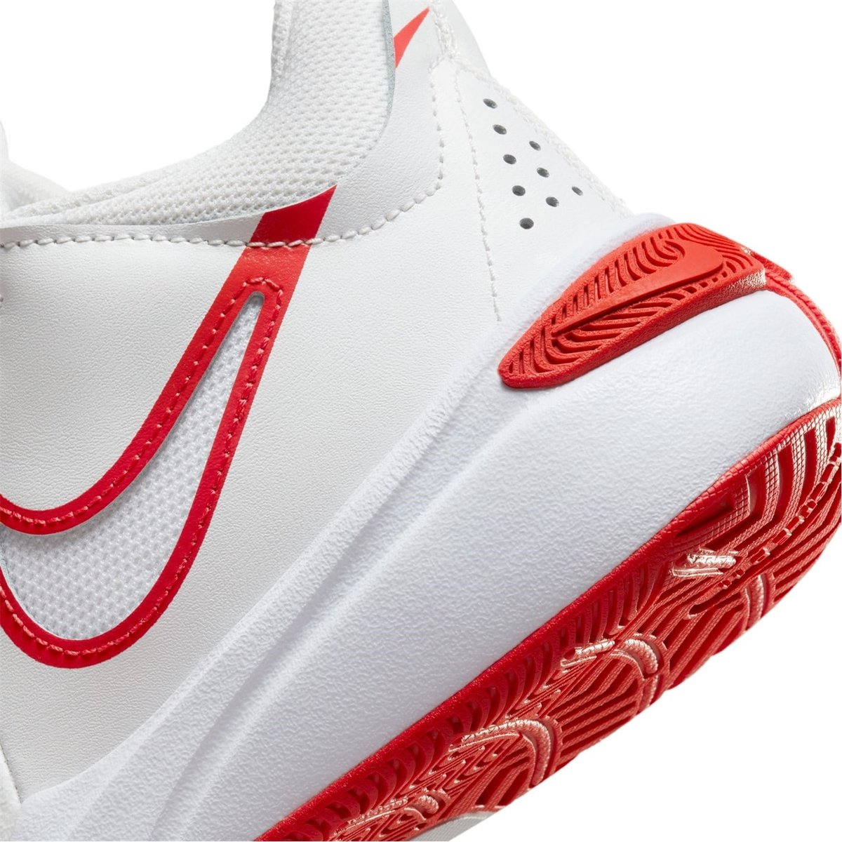 Nike Hustle D11 Junior Boys Basketball Trainers White Red 25.00