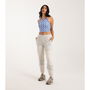 Womens Renee Halter Neck Top Iris Blue Almond White