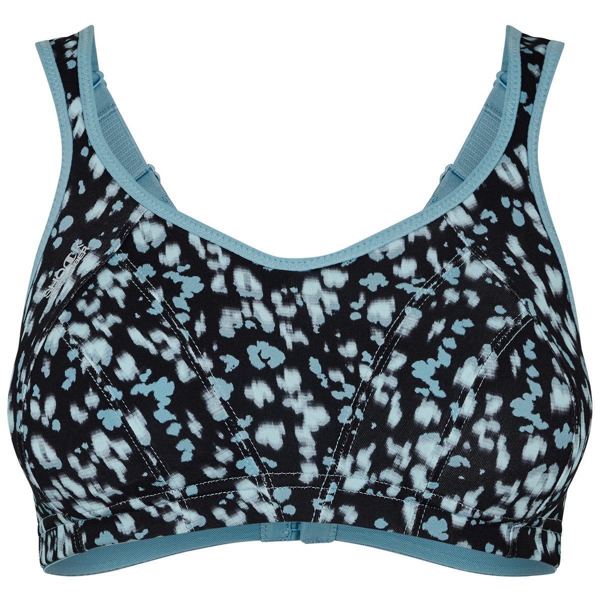 Shock Absorber Ultimate run sports bra in lilac with blue detail