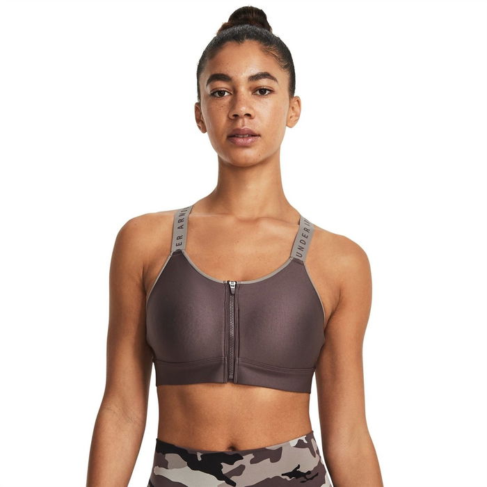 Armour Ua Infinity High Bra Zip Impact Sports Womens