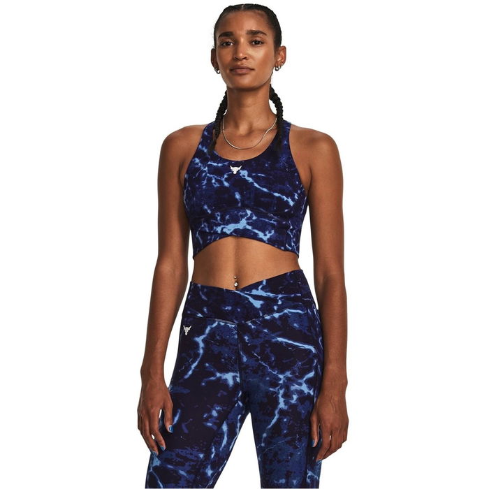 Armour Pjt Rck Lg Crssover Top Pt Medium Impact Sports Bra Womens