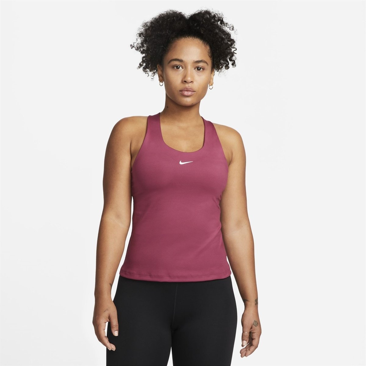 Nike Swoosh Women's Sports Bra - Rosewood/White