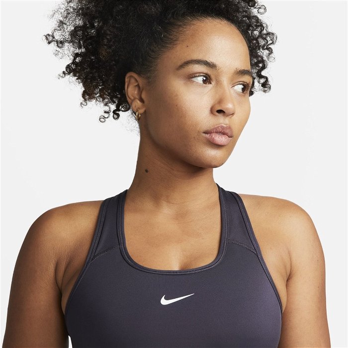 Nike Swoosh Womens Medium Support 1 Piece Pad Sports Bra Gridiron/White,  £19.00