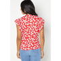 Happy Floral Red Blouse