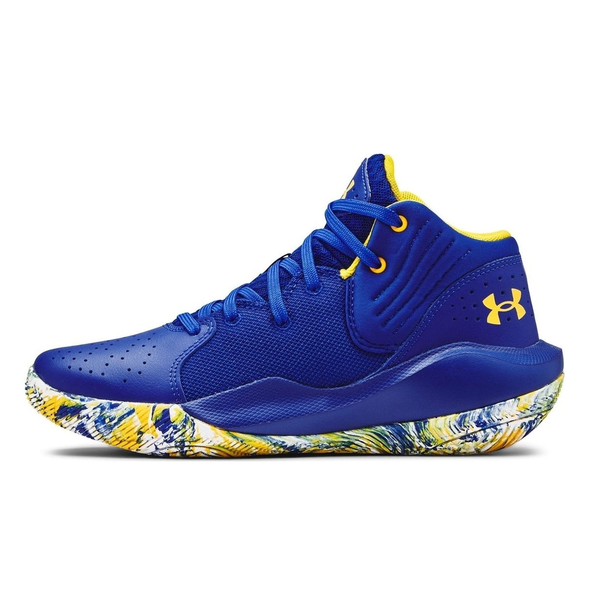 Blue and gold shop under armour shoes