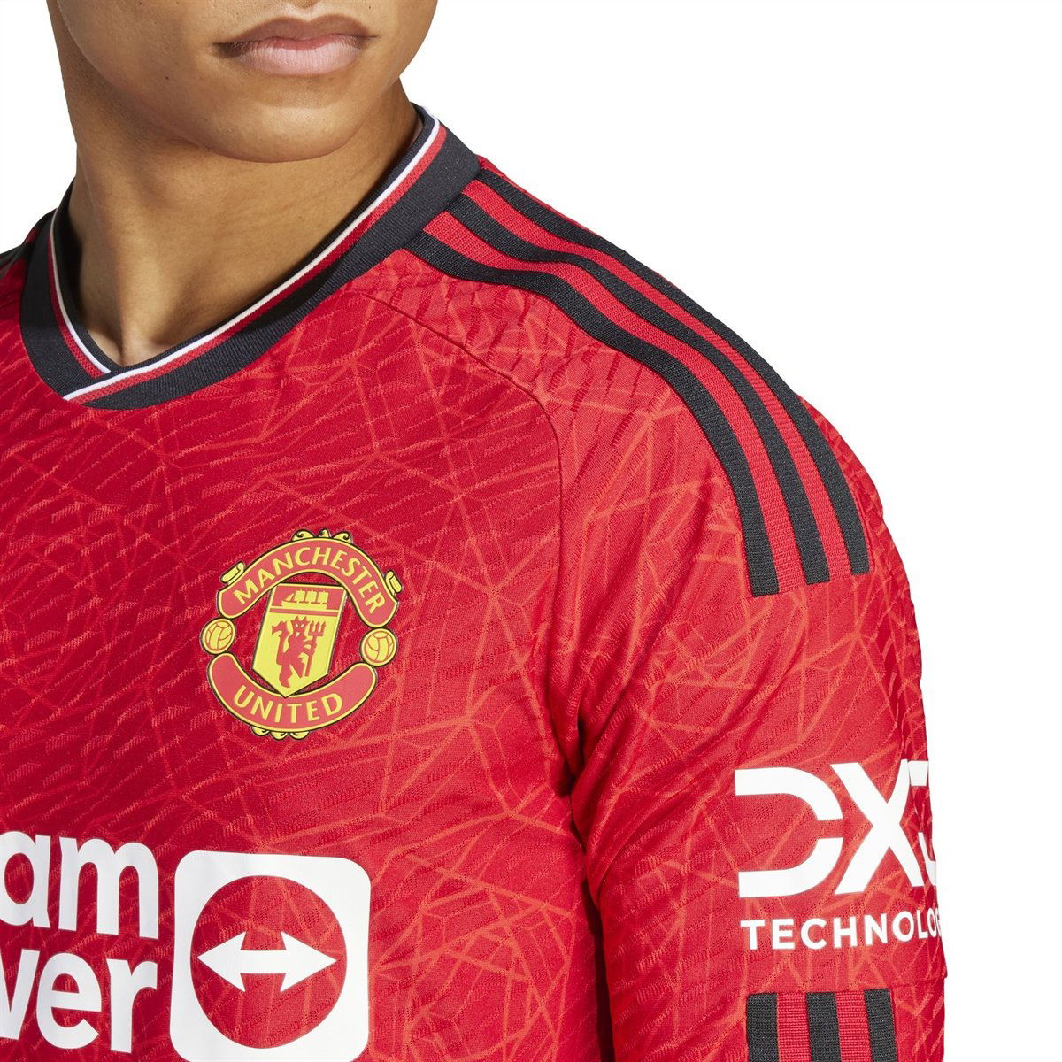 adidas Manchester United Long Sleeve Authentic Home Shirt 2023 2024 ...