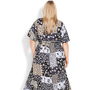 Patchwork Floral Print Angel Sleeve Maxi Dress