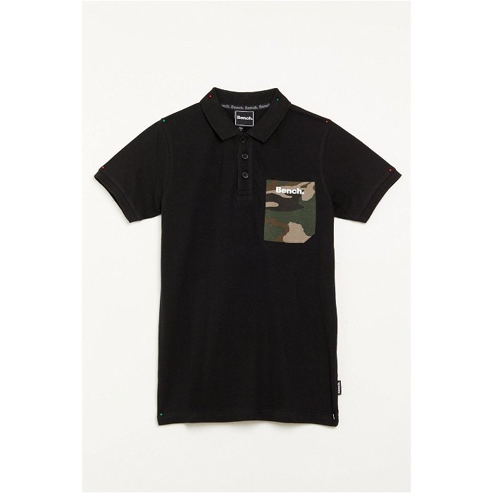 Camo Pocket Polo Black Shirt
