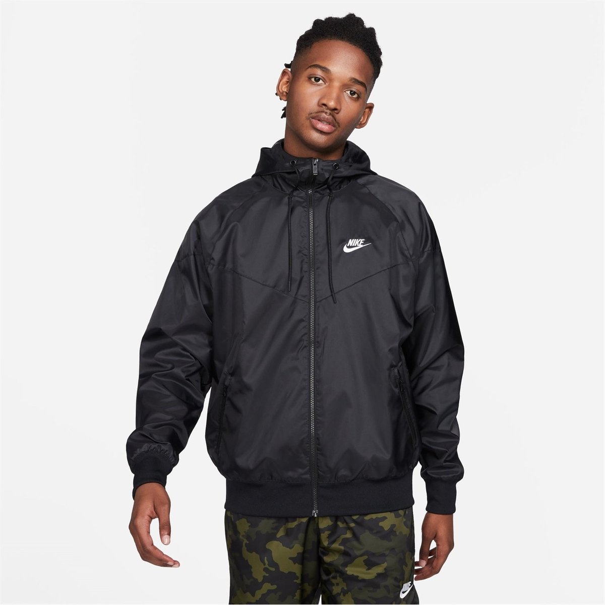 Nike Sportswear Windrunner Mens Hooded Jacket Black White 75.00