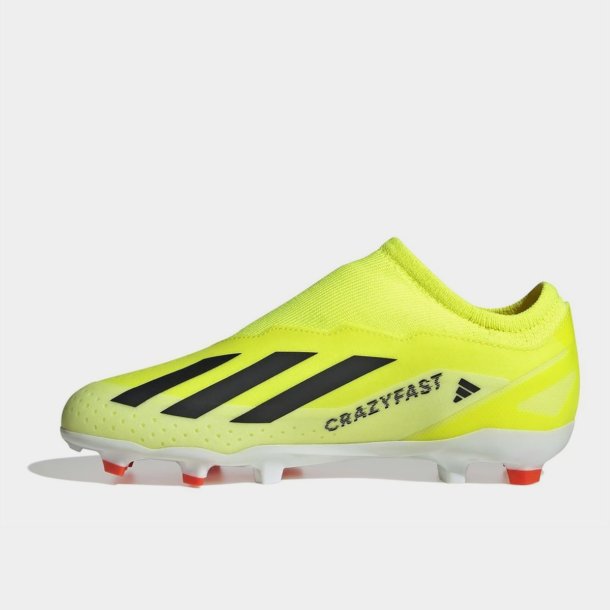 adidas X Crazyfast League Laceless FG Junior Football Boots Yellow Blk Wht 45.00