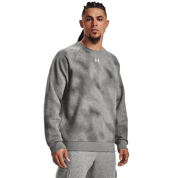 Armour Ua Rival Fleece Printed Crew Sweatshirt Mens