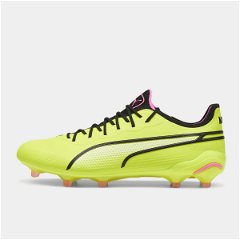 Puma King Football Ultimate Boots in Volt Yellow with Black Accents