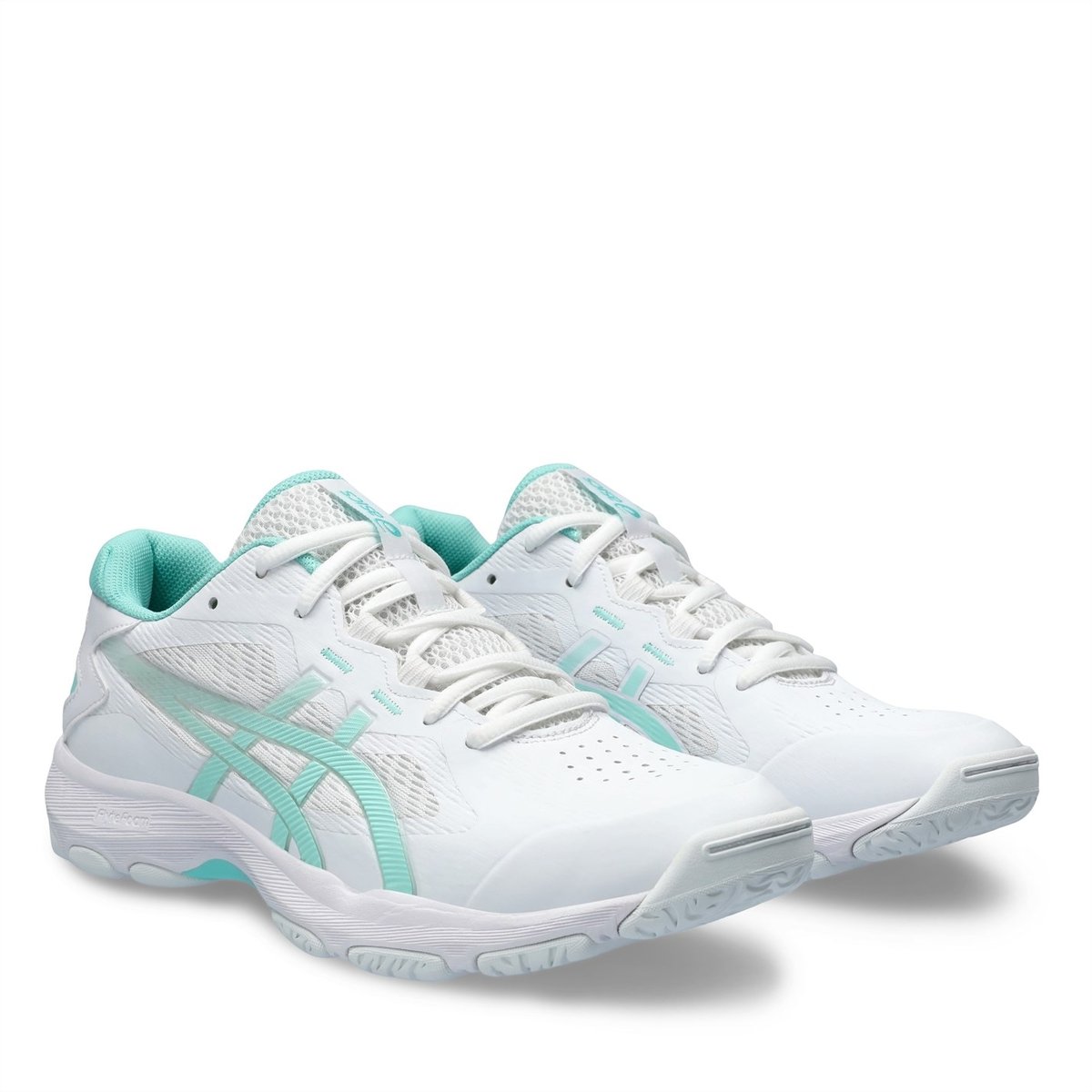 White asics 2024 netball trainers