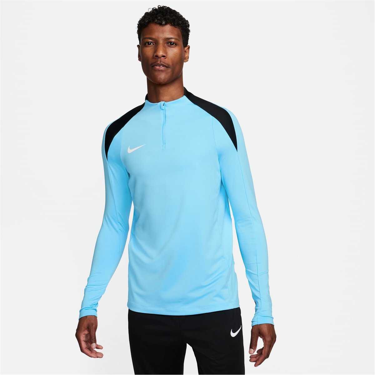 Nike Strike Mens Dri FIT 1 2 Zip Global Football Top Aqua Blue 50.00