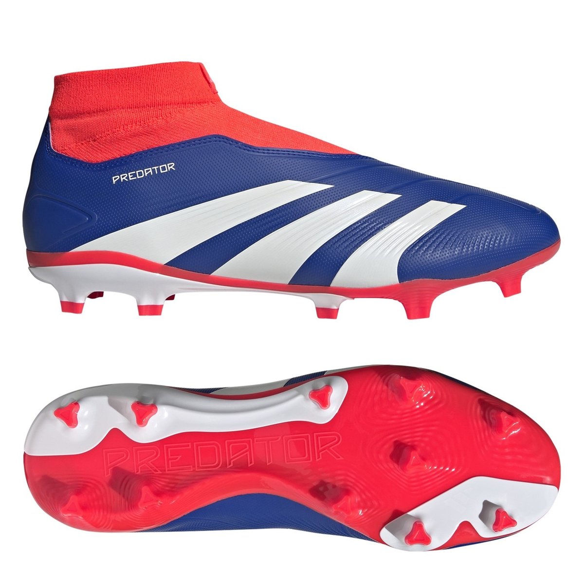 adidas Predator 24 League Laceless Firm Ground Football Boots Blue Wht Red 60.00