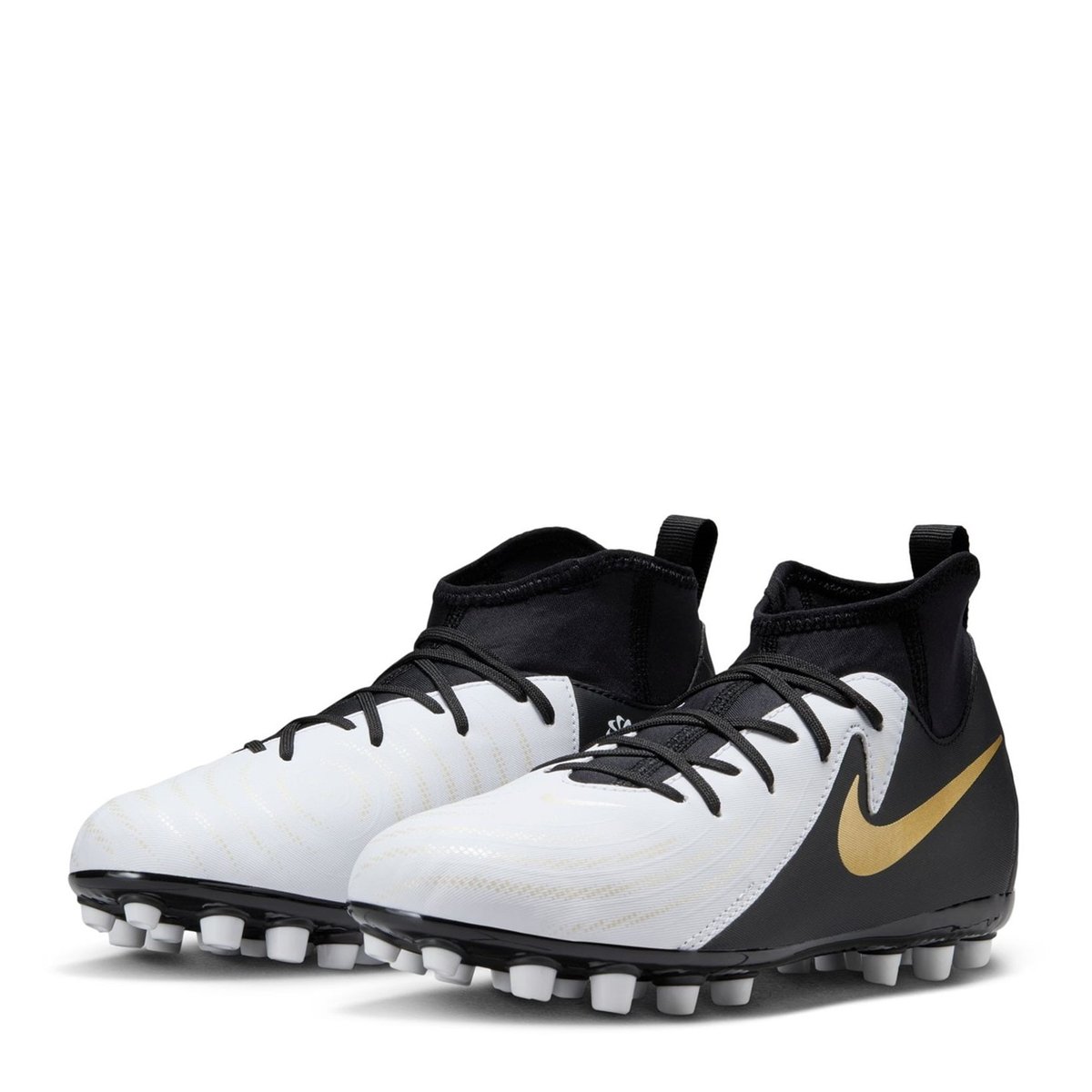 Black and white football shoes on sale