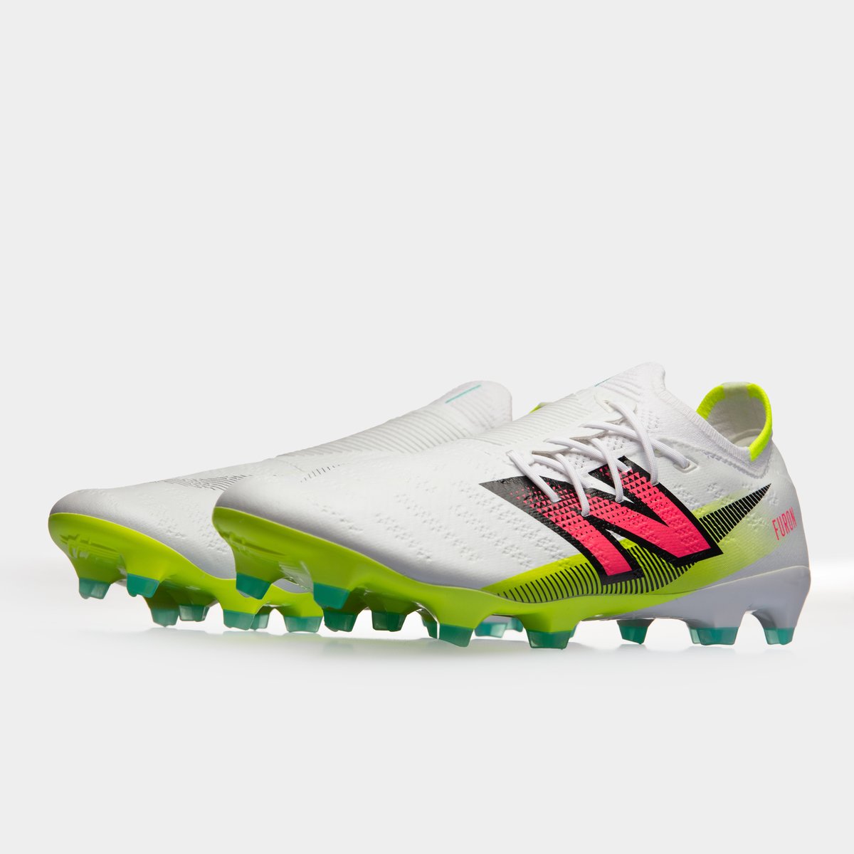 New Balance Furon V7 Pro Firm Ground Football Boots White Green 186.00