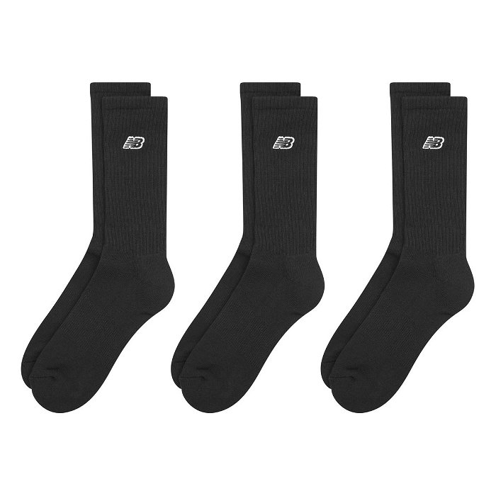 3 Pack Embroidered Logo Crew Socks