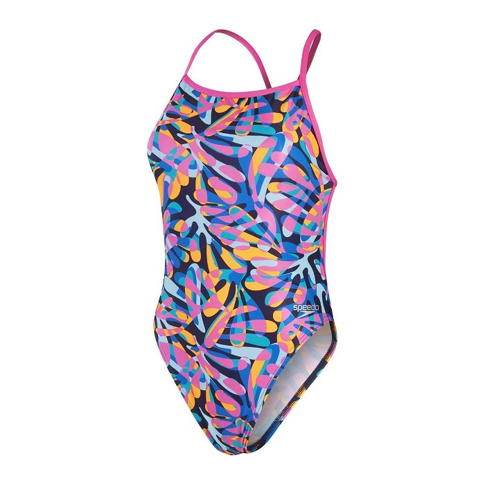 Club Training Placement Digital V Back Swimsuit