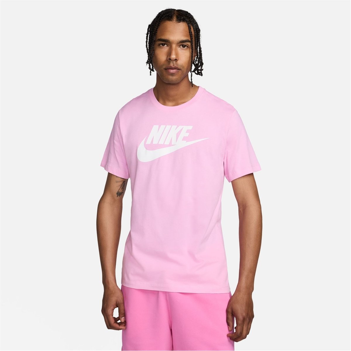 Nike Icon Futura T Shirt Mens Pink Rise 20.00