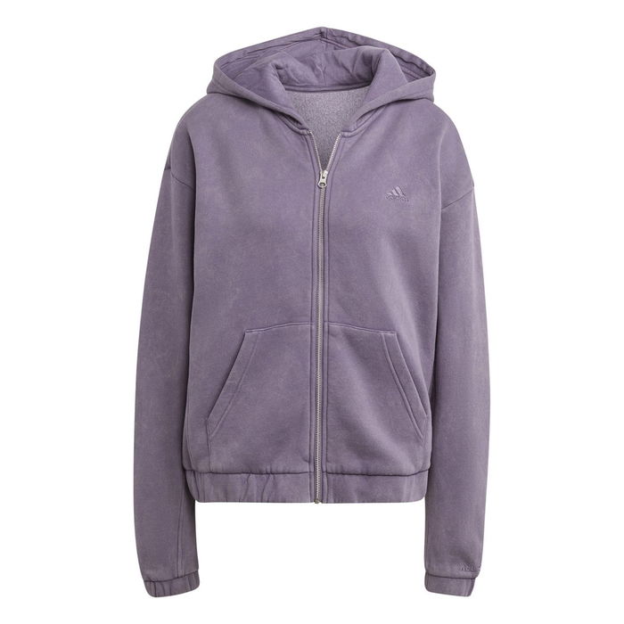 ALL SZN Fleece Washed Full Zip Hooded Track Top Womens