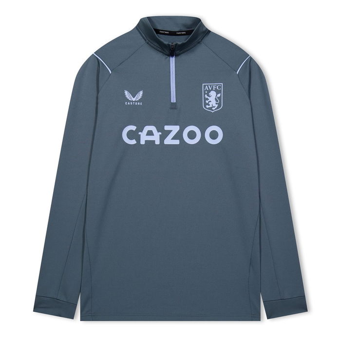 Aston Villa Staff Training Quarter Zip Midlayer Top Juniors