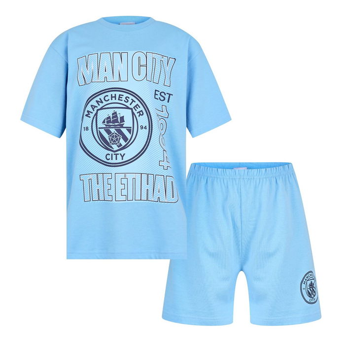 Boys Manchester City Short Sleeve Pj Set