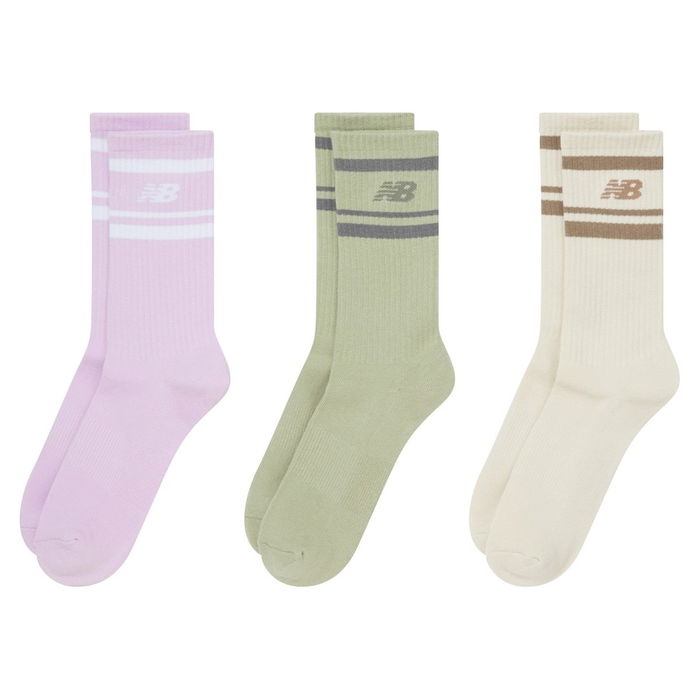 3 Pack Stripe Crew Socks