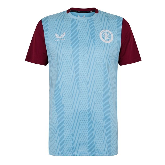 Aston Villa Players Training Short Sleeve T shirt Adults