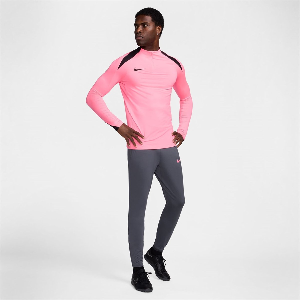 Nike Strike Mens Dri FIT 1 2 Zip Global Football Top Pink 41.00