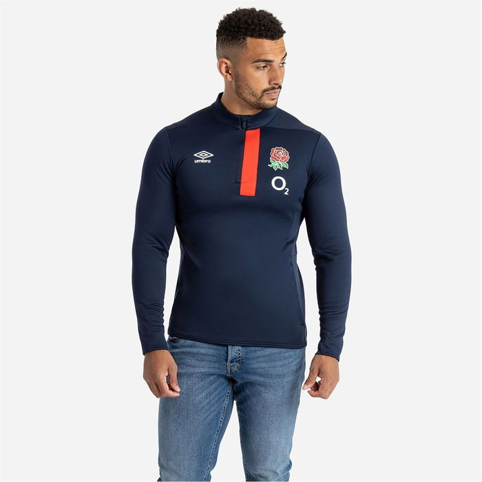 England Rugby Half Zip Fleece Top 2023 2024 Adults