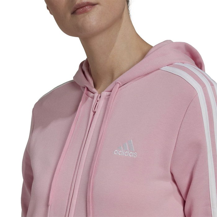 Essentials French Terry 3 Stripes Full Zip Hoodie Womens