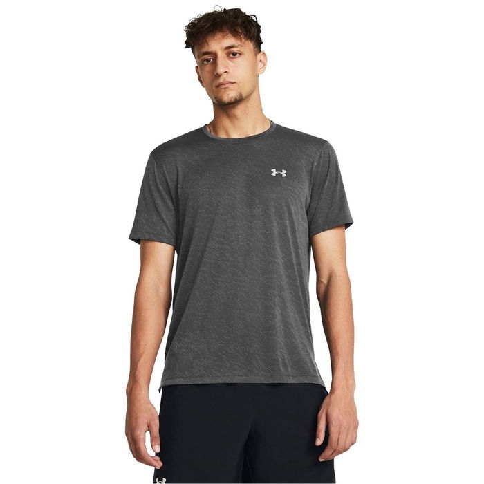 UA Launch Camo Shortsleeve Running Top Mens