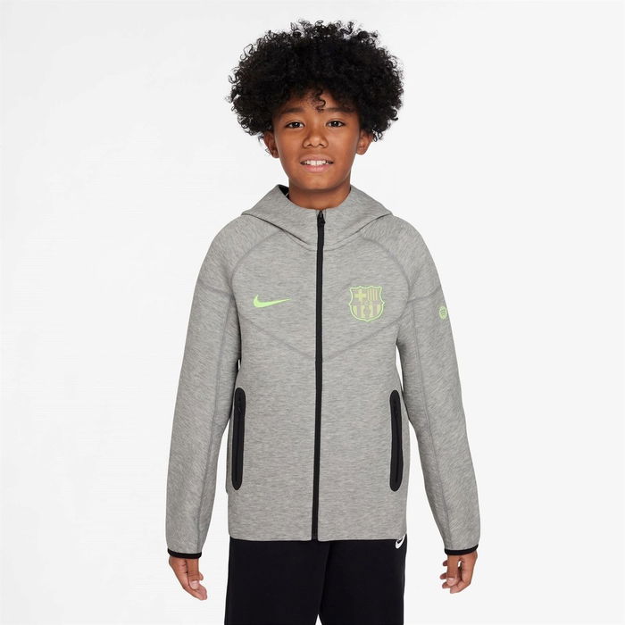 Barcelona Tech Fleece Full Zip Hoodie 2024 2025 Juniors